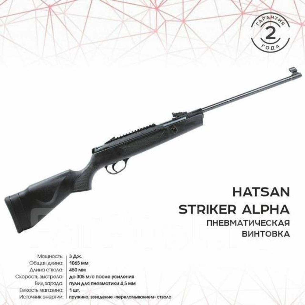 Винтовка пневматическая Hatsan Striker Alpha 3 Дж. Кал. 4,5мм (перелом