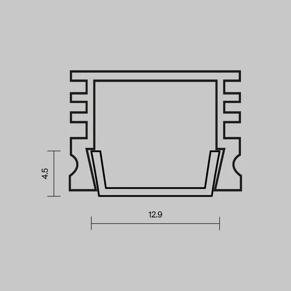 Рассеиватель для профиля 16x12 (Чёрный, 2 м), ALM-005-B-DF-2M 642024 Led Strip 642024
