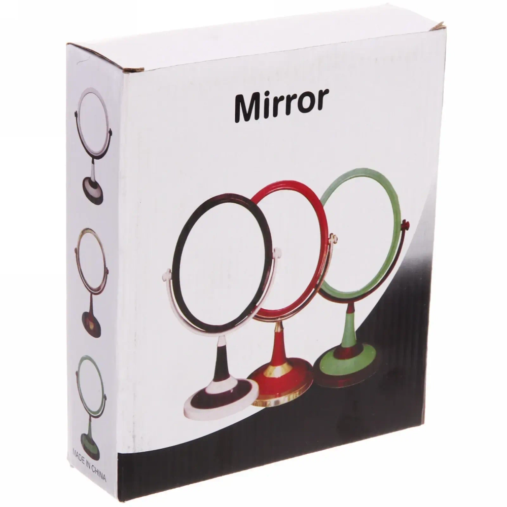 Зеркало настольное на ножке «Beauty», матовое, круг, микс 3 цв, 25,5см, d-15см
