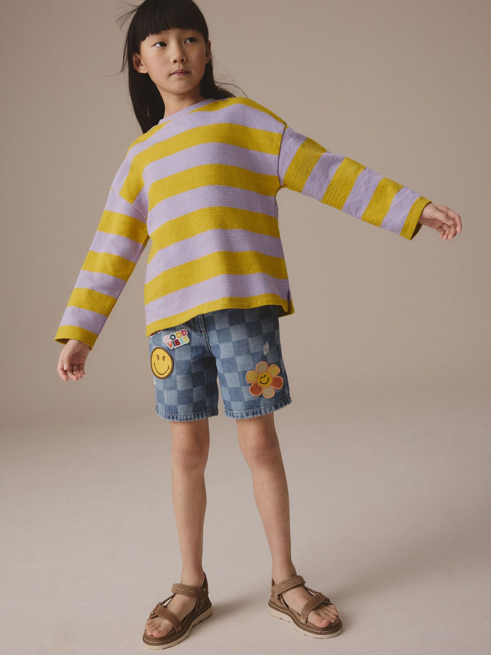 Шорты джинсовые с вышивкой для девочки Next E35-579, Синий