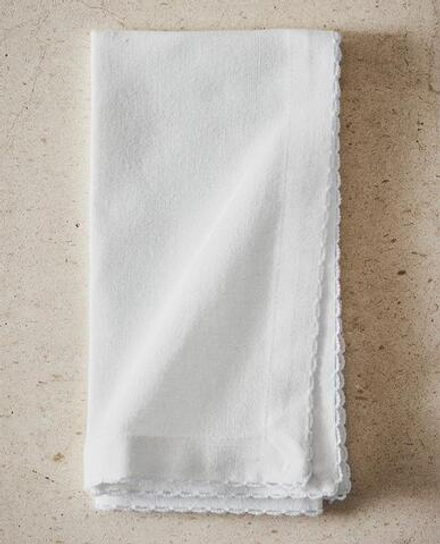 ZARA HOME САЛФЕТКИ С ФЕСТОНАМИ (НАБОР ИЗ 2 ШТ.), БЕЛЫЙ