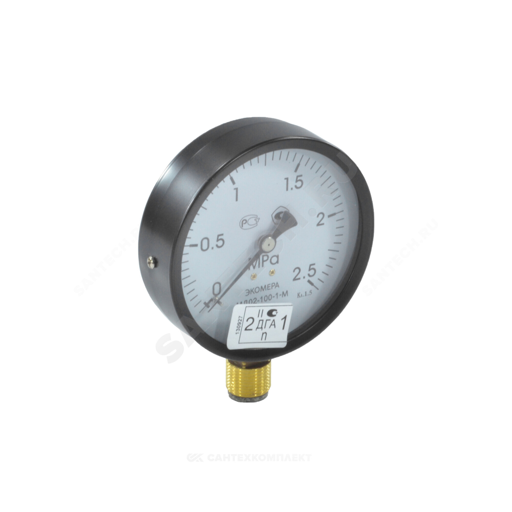 Манометр МД02 радиальный Дк100мм 0-1,6 МПа кл.1,5 G1/2" ЭКОМЕРА МД02-100-G-1,6МПа-ЭИ