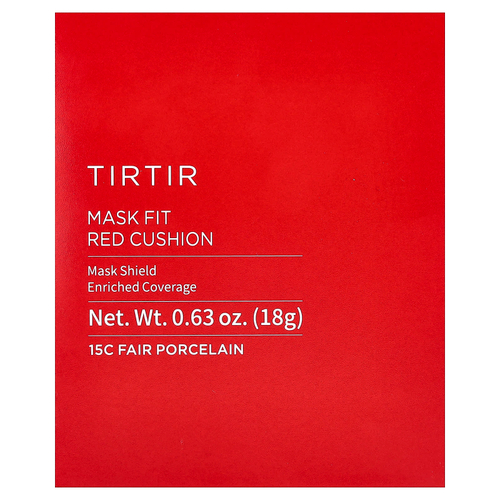 TIRTIR, Mask Fit Red Cushion, кушон, тон 15C фарфоровый, 18 г (0,63 унции)