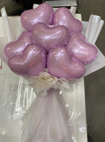 Букет из 7 бледно-розовых сердец