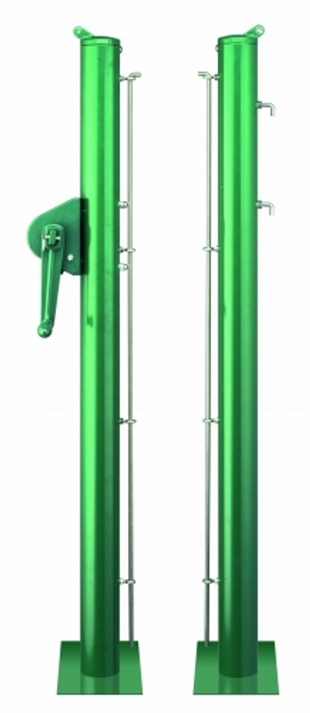 Столбы для теннисной сетки квадратные, зеленые