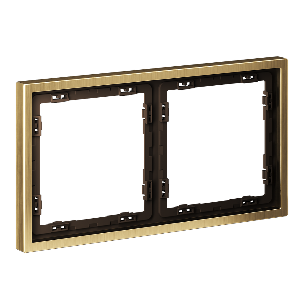 Рамка металлическая на 2 поста, S70 Metal (латунь)