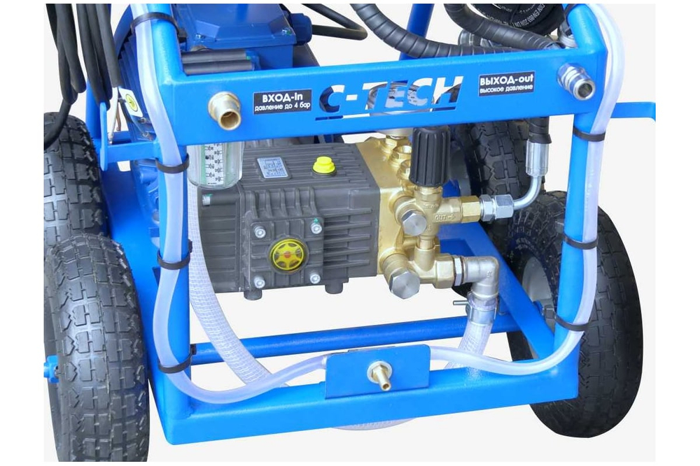 Установка опрессовочная в/давления C-TECH NP2014 (200 бар, до 800 л/ч, 4 кВт, 380 В) мобильная