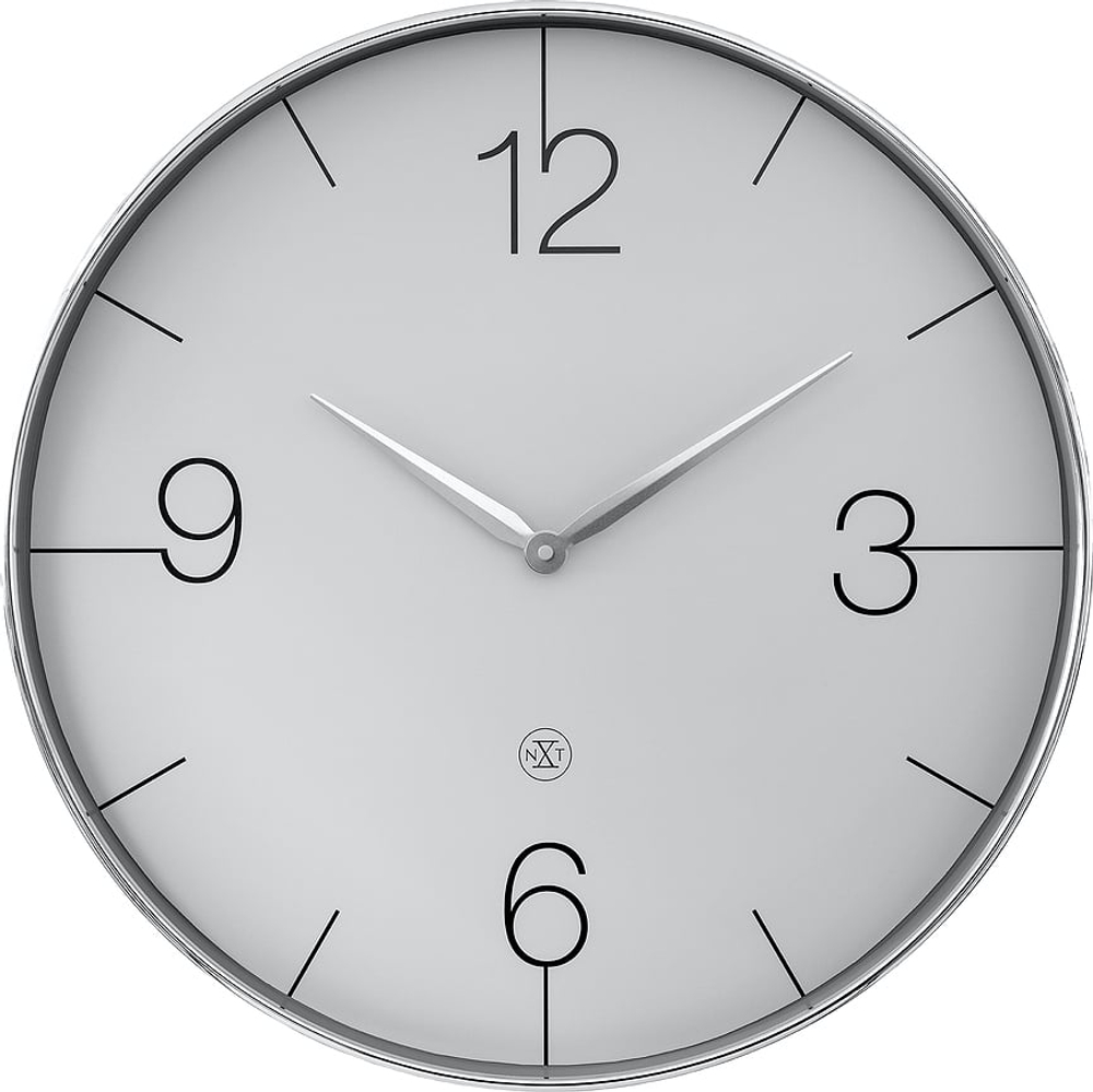 Настенные часы NeXtime Finesse Large, пластик, 51 см, серебристые