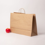 Пакеты бумажные, 47x34x16, "С Днем Рождения", коричневый