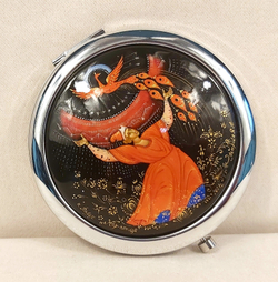 Ручное зеркало "Жар-птица"  (худ. роспись Палех)