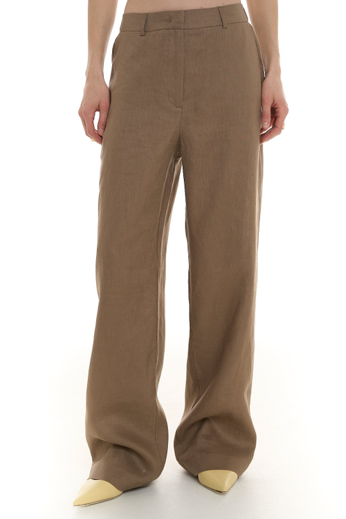 Платье макси изо льна, молоко