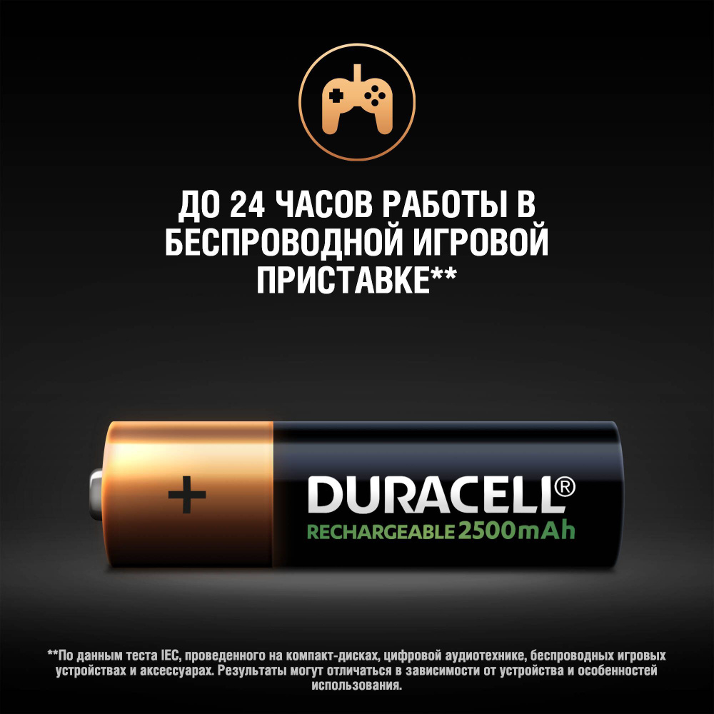 Аккумулятор DURACELL HR6 / AA 2500 mAh BL4 - 4 шт.