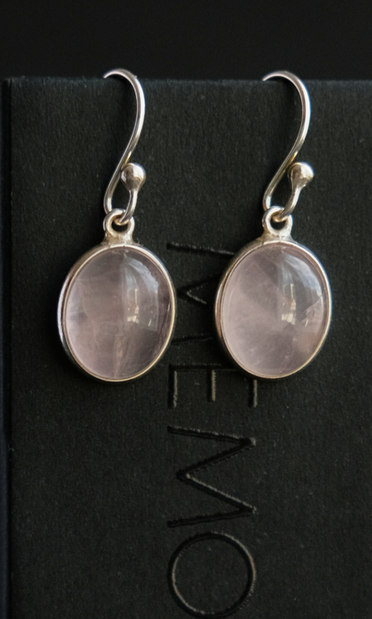 Серьги mini "Memo about Relationship" из розового кварца, серебро 925