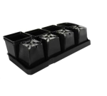 Набор горшков для рассады 8шт*0,25л на поддоне черный *27