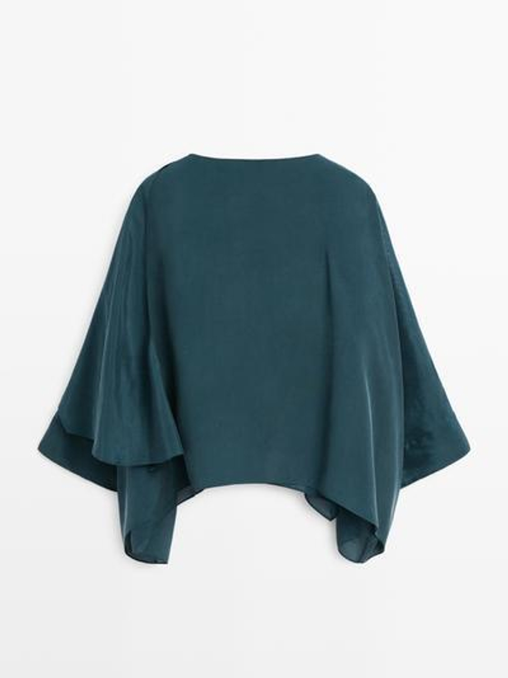 Massimo Dutti Блуза-накидка свободного кроя, свинцовый