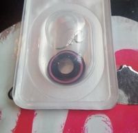 Карнавальные черные линзы с красным ободком по краю для темных и светлых глаз