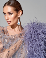 Платье "Ребекка" с отделкой перьями страуса