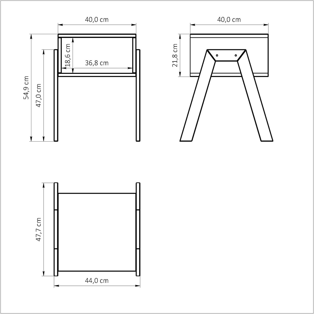 Тумба прикроватная Мунк в спальню и прихожую без ящика