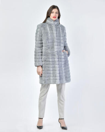 Шуба из меха кролика-рекс