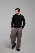 Брюки широкие на резинке | light brown