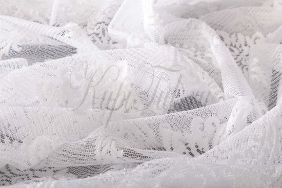 Штора Корона (белый жаккард ришелье)