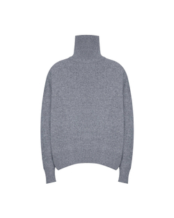 Свитер из смесового кашемира с высоким воротом светло-серый