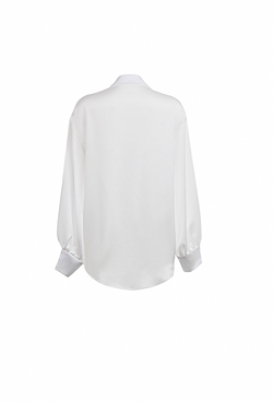Блузка с широкими рукавами белая 25-01-24 SS