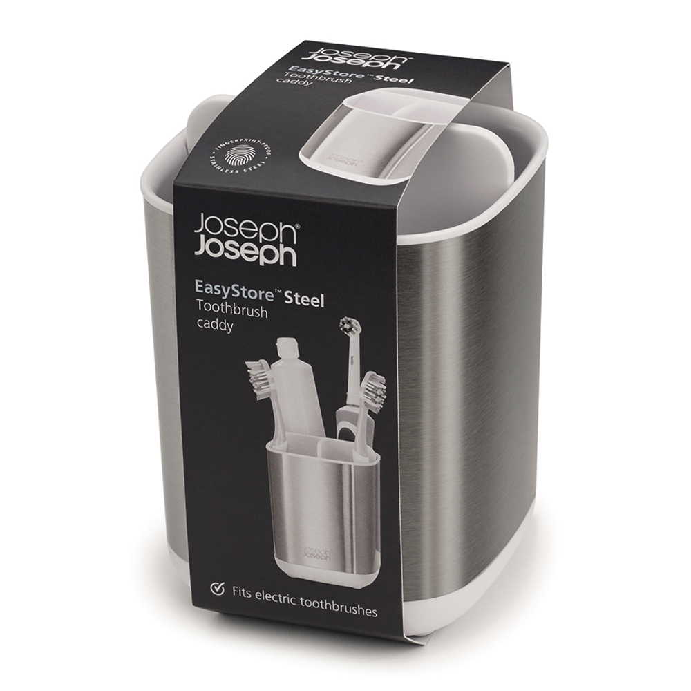 Органайзер для зубных щеток easystore steel, 9х9х12,5 см, белый