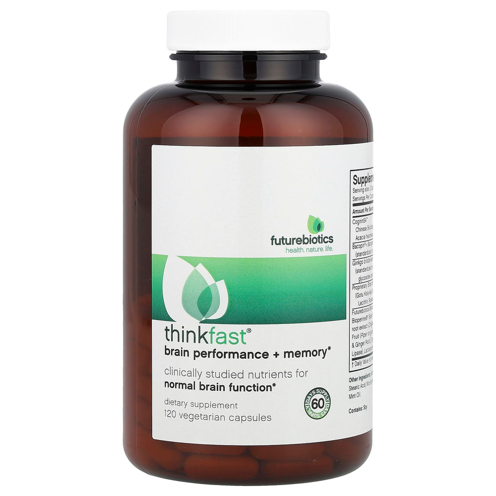 Futurebiotics, Thinkfast®, «Эффективность мозга и память», 120 вегетарианских капсул
