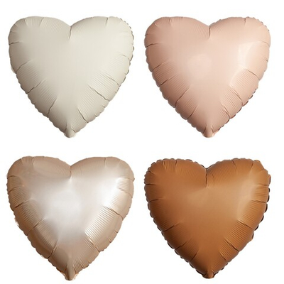Фольгированный шар-сердце, матовый, в бежевых оттенках, 46 см