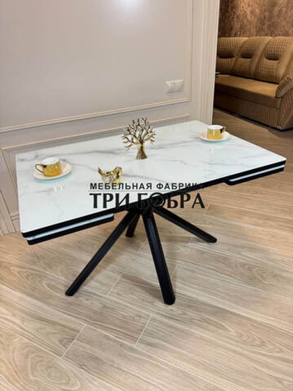 Кухонный раздвижной стол "Элит", итальянский мрамор