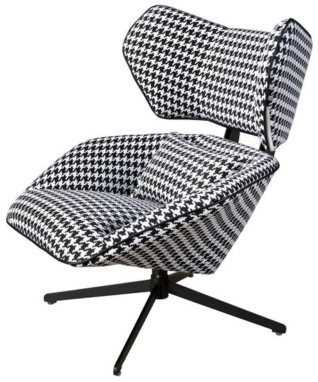 Вращающееся кресло 5142 из ткани черного и белого цвета Испания 