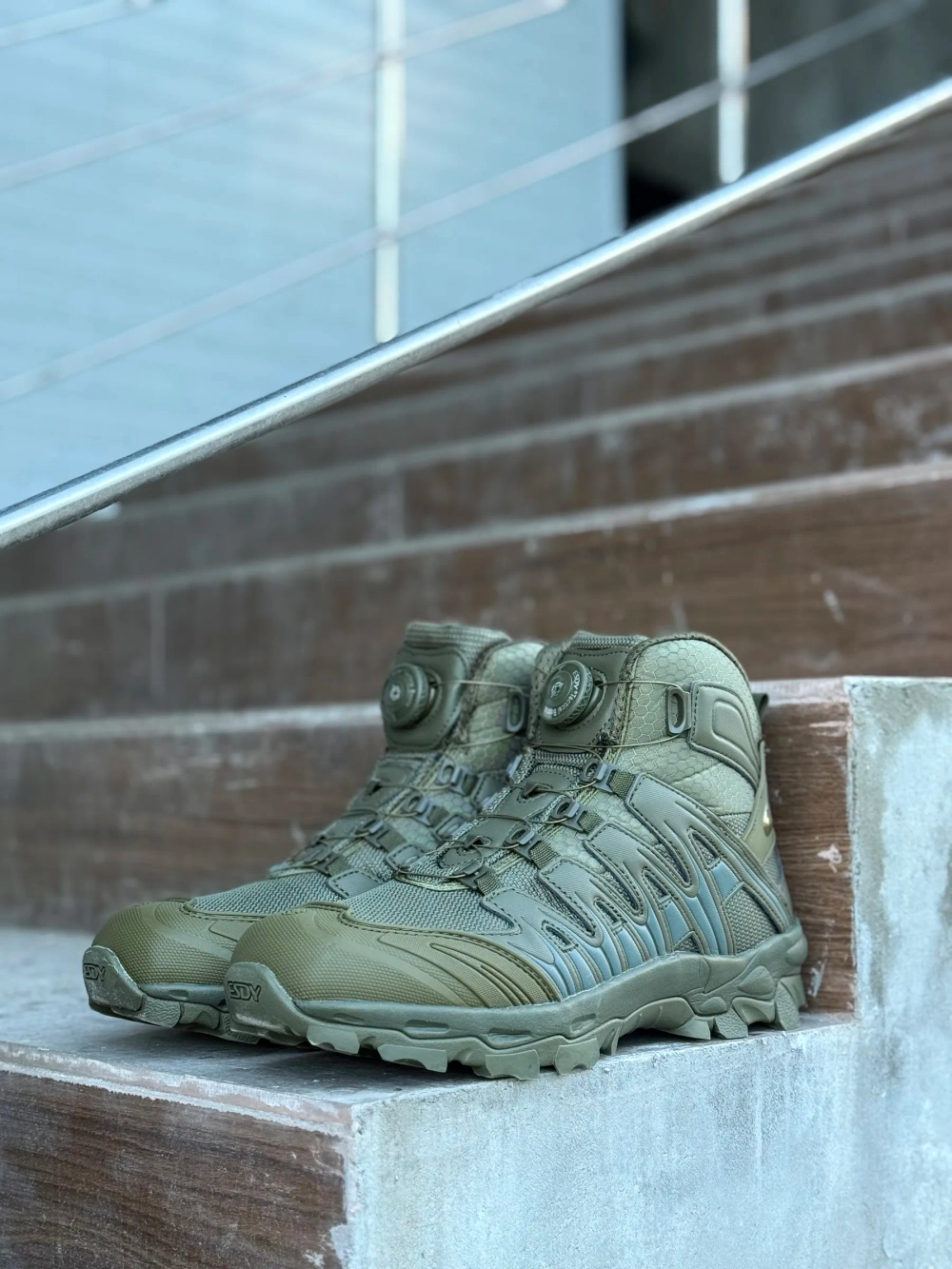 Полуботинки ESDY Средние Олива