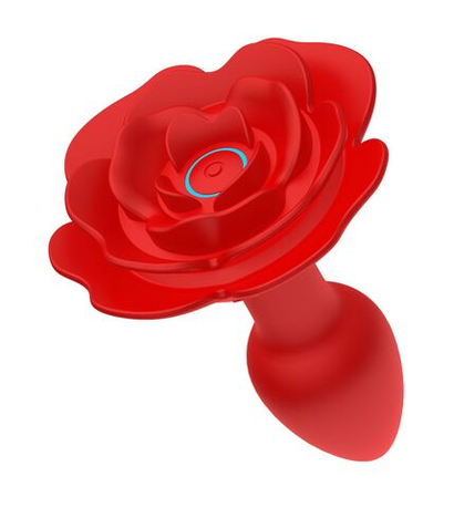 Анальный вибростимулятор Secwell роза, красный, с пультом ДУ