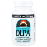 Source Naturals, DLPA (DL-фенилаланин), 750 мг, 60 таблеток