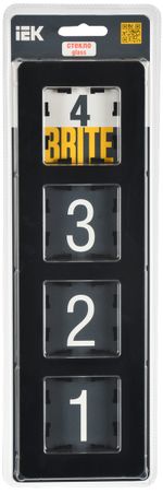 BRITE Рамка 4-местная РУ-4-2-Бр стекло черный RE IEK
