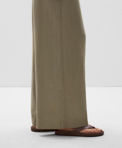 OYSHO Брюки прямого кроя из 100% льна, хаки