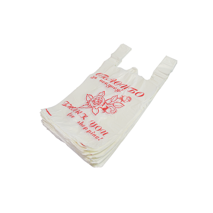 Пакет майка 28+14х50 (А4) Спасибо за покупку белый 100/2000