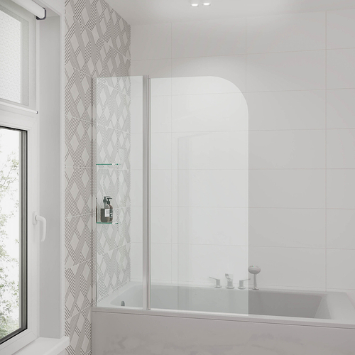 Шторка на ванну Grossman 100 GR-101 профиль Хром стекло прозрачное