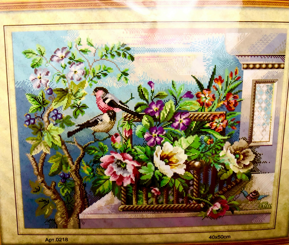 Набор для вышив. крест. "Синички" (мулине)40х50