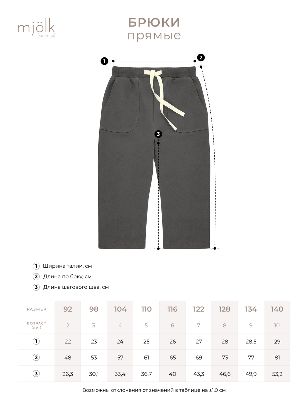 Брюки прямые Mjölk Steel Grey