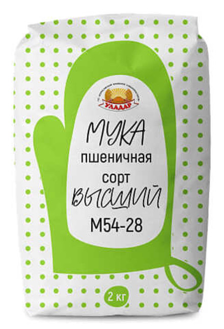 Мука пшеничная высшего сорта 2 кг. Уладар