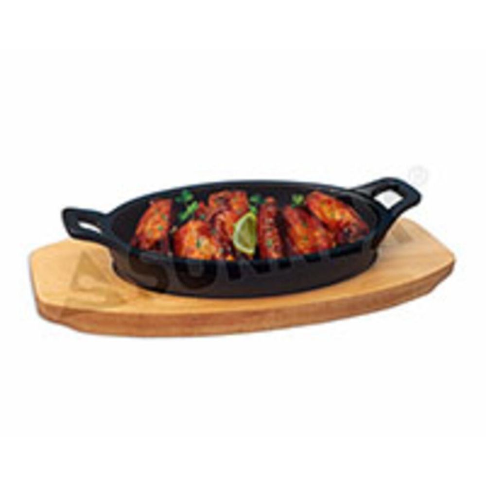 Сковорода для подачи на дерев. подст. 17*12 см овальная   2 ручки P.L. Proff Cuisine