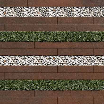 Тротуарная плитка ГАЗОННАЯ РЕШЕТКА - Листопад гладкий Клинкер