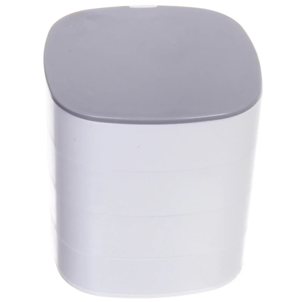 Органайзер для хранения с зеркалом «ПИОНТО», цвет белый, 12*11см (упаковка коробка)