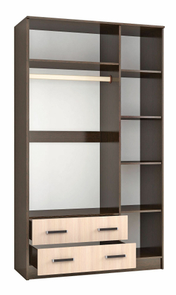 Шкаф Лагуна 120 см, венге/дуб молочный