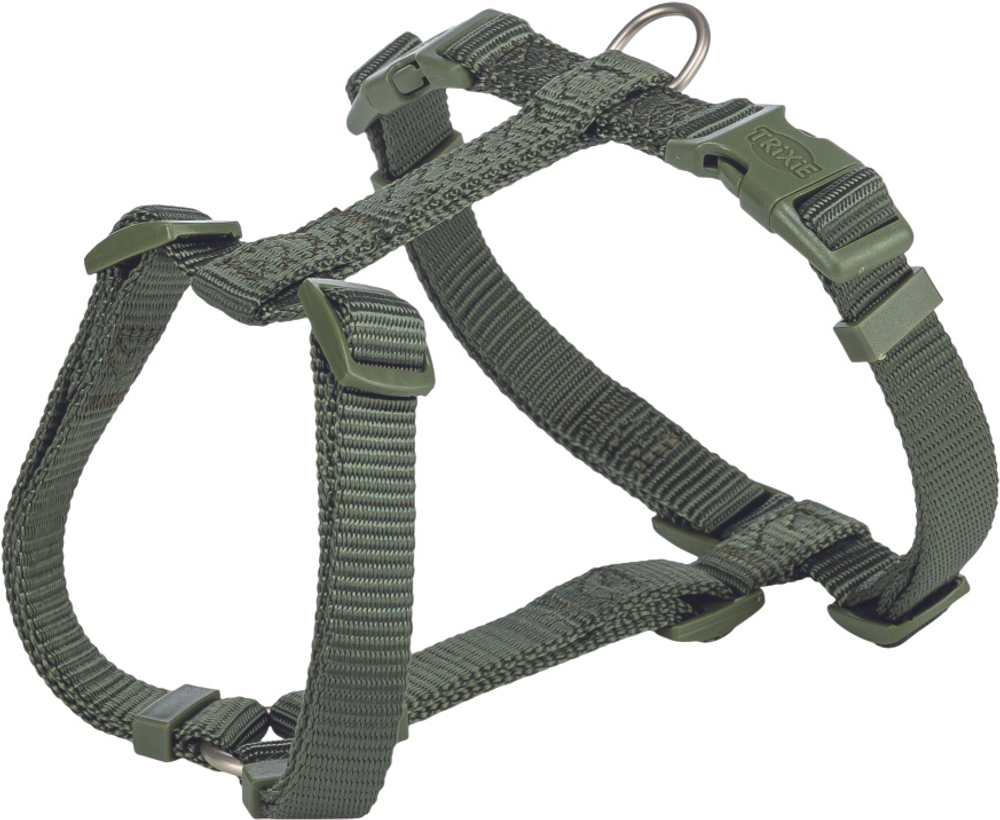 Шлейка Premium H-harness, L: 60–87 см/25 мм, оливково-зеленый, Trixie