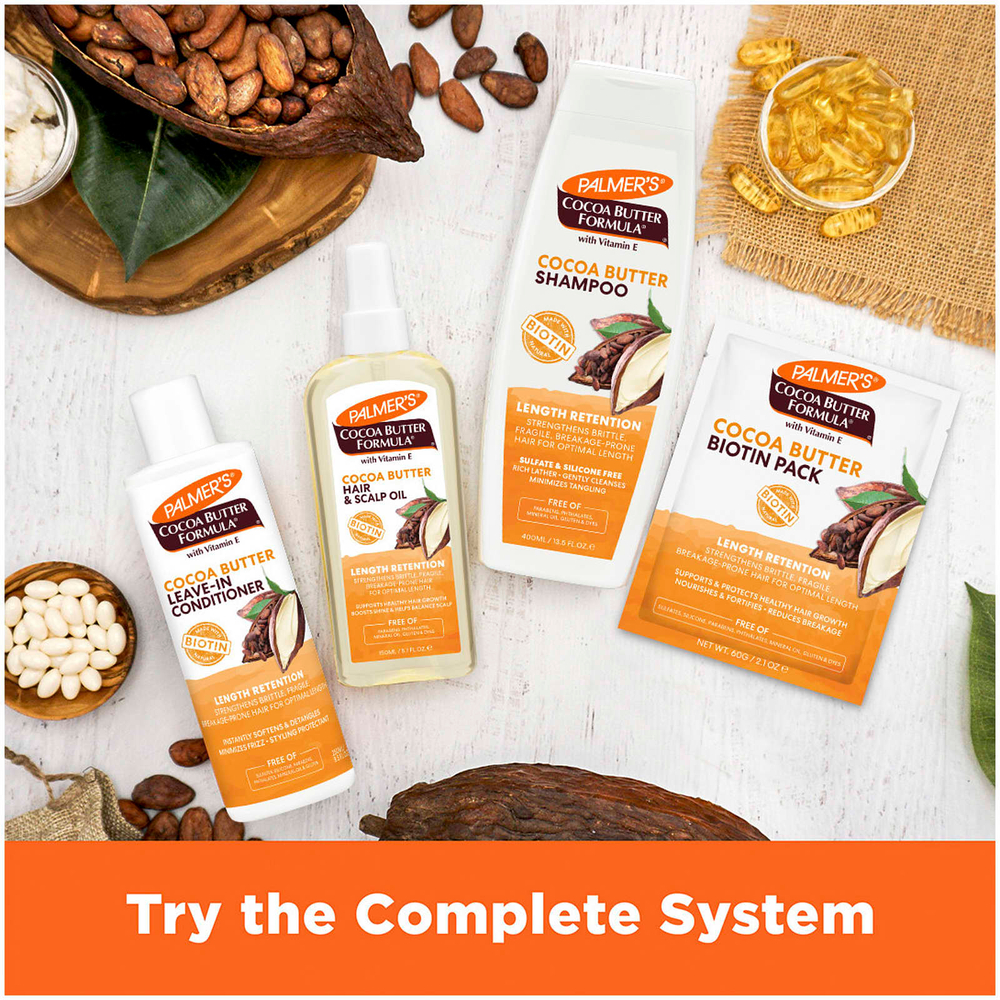 Palmer's, Cocoa Butter Formula® с витамином E, масло для сохранения длины волос и кожи головы, 150 мл (5,1 жидк. унции)