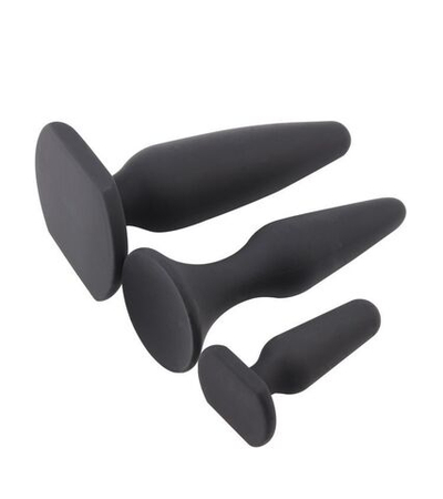 Набор из 3 анальных пробок Anal Traimer Kit (Цвет: черный)