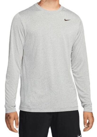 Теннисная футболка Nike Dri-Fit Legend Long Sleeve Fitness Top - tumbled grey/silver/black